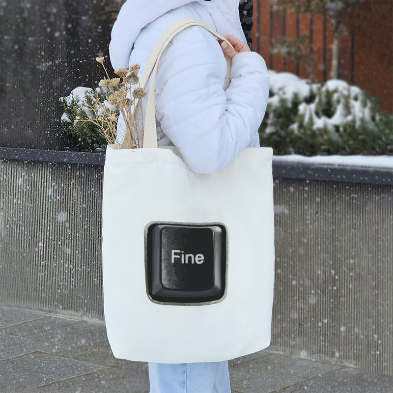 ساک خرید خندالو طرح دکمه Fine کد 10336