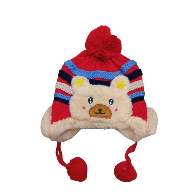 کلاه بافتنی بچگانه مدل خرسی تو خز 003