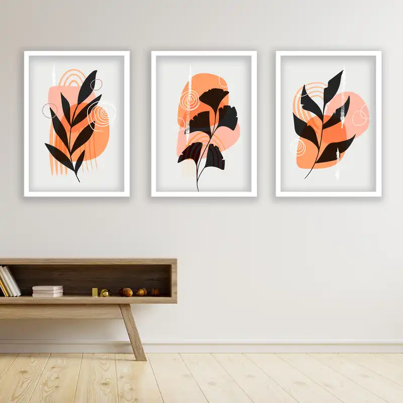 تابلو مدل مینیمال دکوراتیو کد LA-G30116 مجموعه 3 عددی