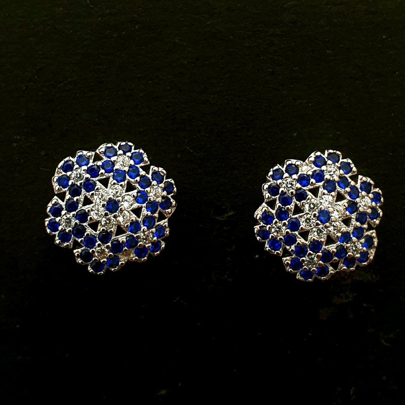 نیم ست نقره زنانه مدل دانه برف کد A375 نیم ست نقره زنانه مدل دانه برف کد A375