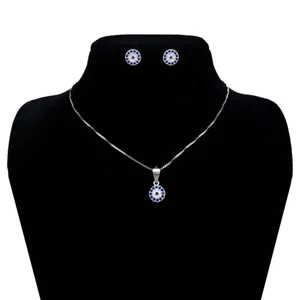 نیم ست نقره طرح چشم زخم کد N87157