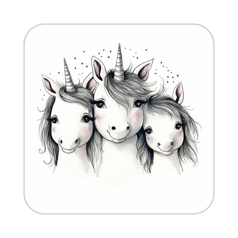 زیر لیوانی کاکتی طرح اسب تک شاخ و یونیکورن مدل mp33463