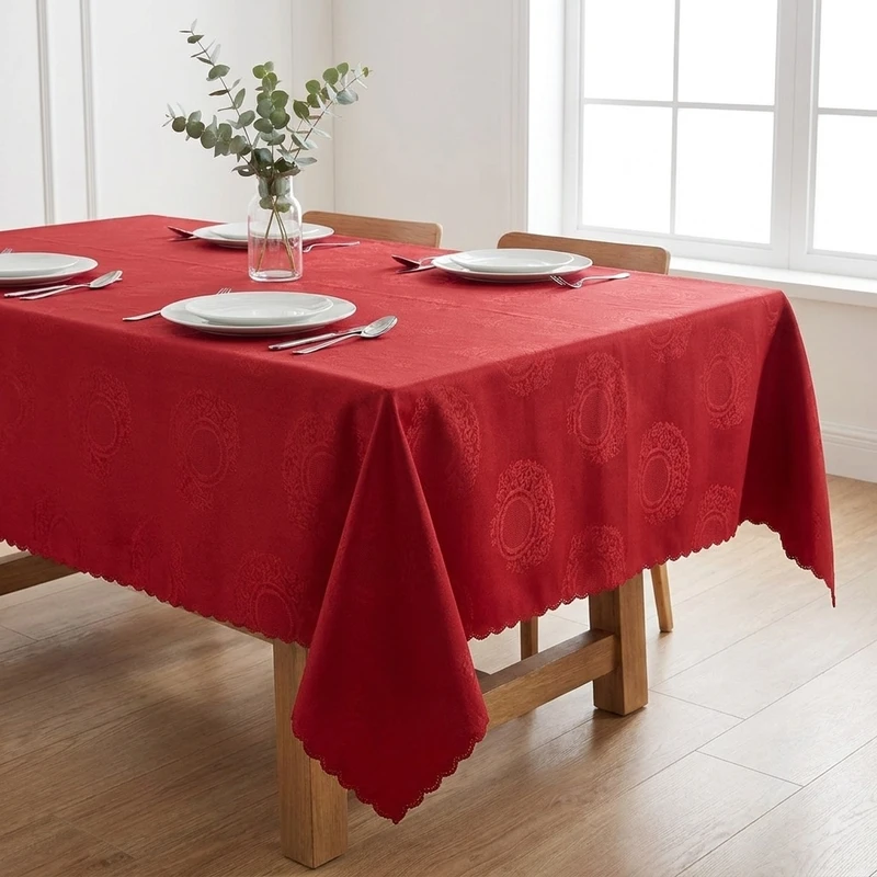 رومیزی پلی استر مستطیلی 220 × 150 رزین تاژ طرح رومانس