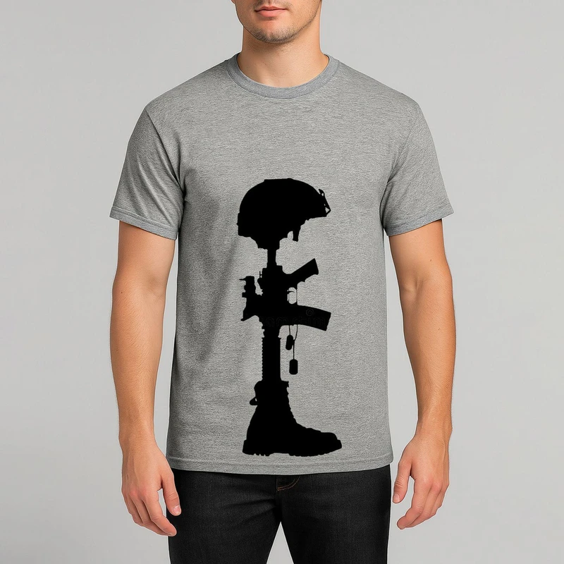 تیشرت آستین کوتاه مردانه طرح سرباز کد W449