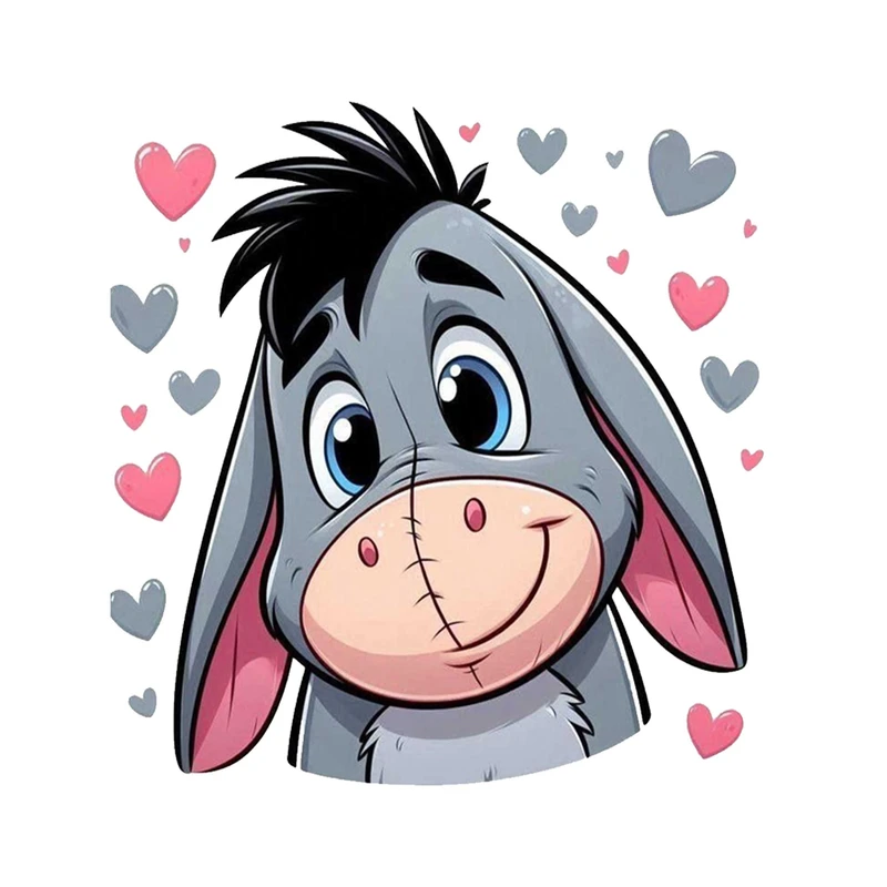 استیکر پارچه و لباس پاد آفرین مدل خرکارتونی بامزه کد 0962