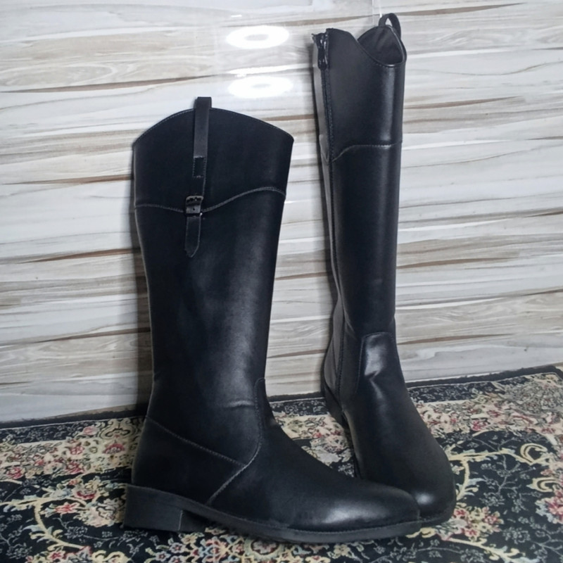 بوت ساق بلند زنانه مدل چرم ساده کد T