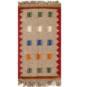 گلیم دستبافت یک متری قشقایی طرح گبه کد GH99004