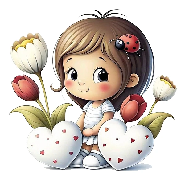  استیکر پارچه و لباس پاد آفرین طرح دختر کوچولو کد 2463