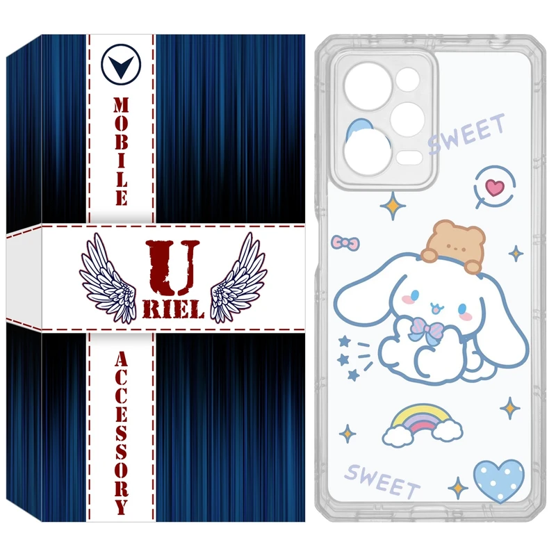 کاور یوریل مدل Clear کد 24 طرح خرگوش بامزه مناسب برای گوشی موبایل شیائومی Poco X5 Pro / Redmi Note 12 Pro / Note 12 Pro Plus