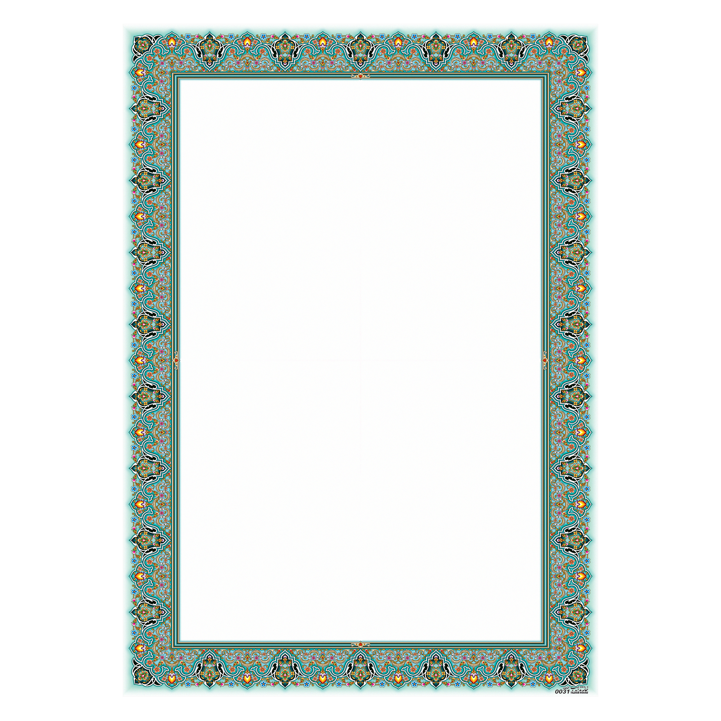 کاغذ تذهیب A4 خانه تذهیب طرح ماهی کد 0031 بسته 10عددی
