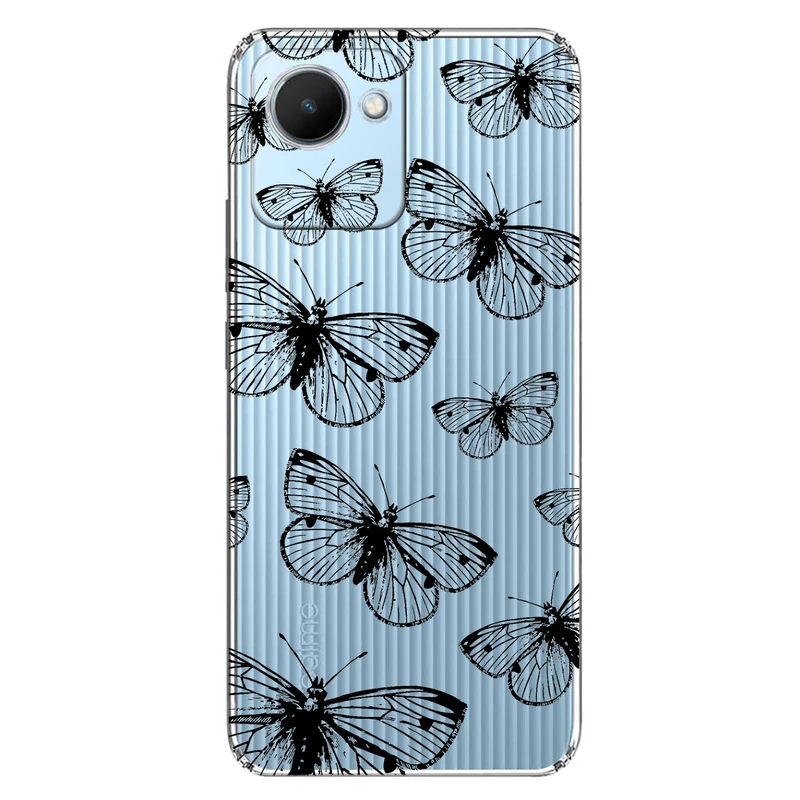 کاور مگافون طرح پروانه مدل C54-B مناسب برای گوشی موبایل ریلمی C30 / C30s