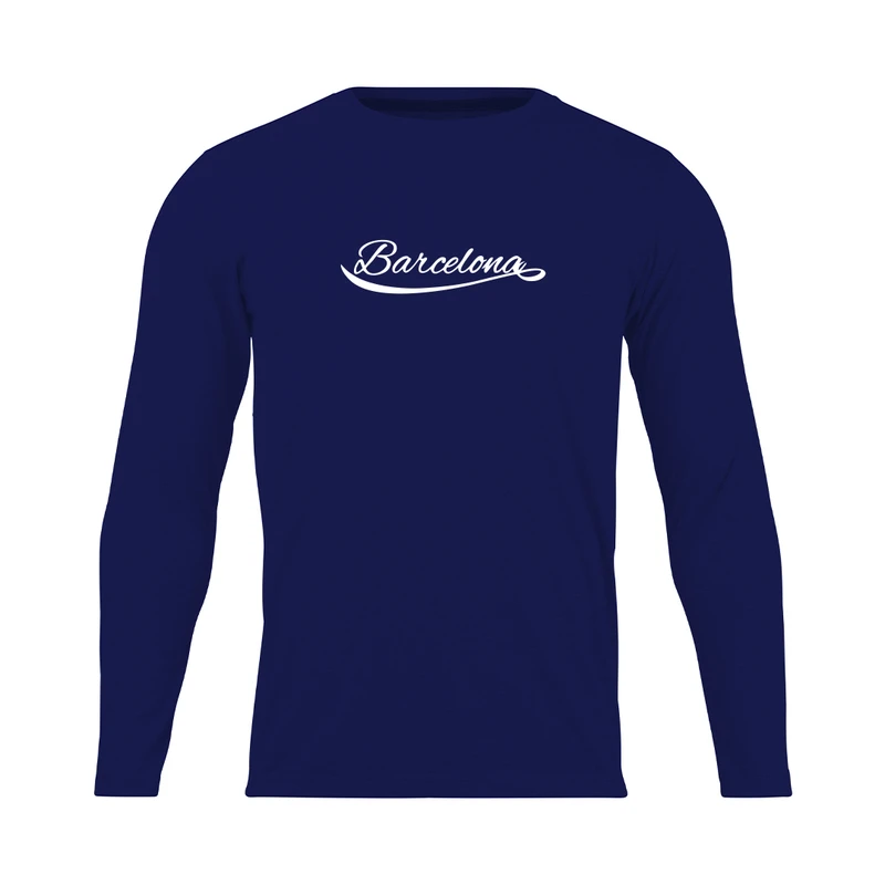 تی شرت آستین بلند مردانه مدل  N1_0340_Barcelona رنگ سرمه ای