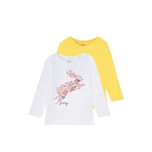 تی شرت آستین بلند دخترانه لوپیلو مدل IKIDS017 مجموعه 2 عددی