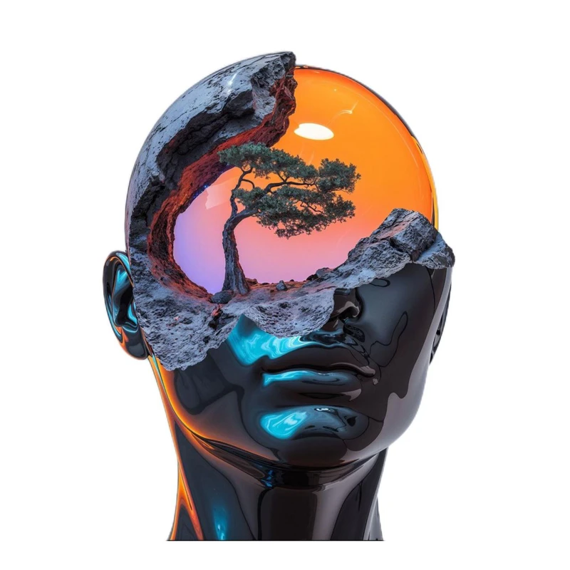 استیکر پارچه و لباس پاد آفرین مدل سورئالیسم کلاژ مینیمالیسم کد 3920