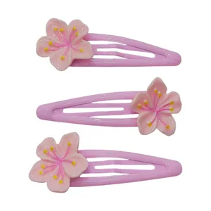 گیره مو دخترانه مدل گل پلومیریا کد GOIP01  بسته 3عددی