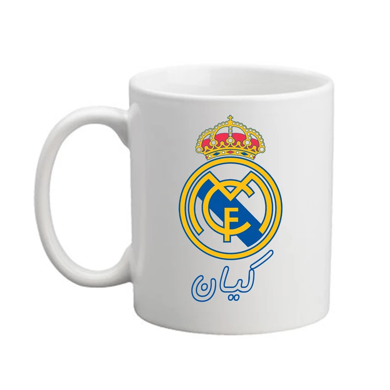 ماگ پادآفرین مدل رئال مادرید طرح اسم کیان