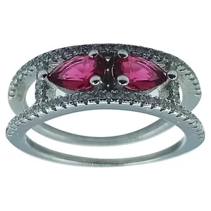 انگشتر نقره زنانه سلین کالا مدل یاقوت سرخ ce-As201