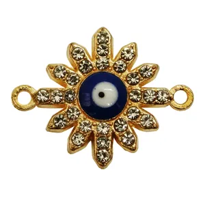 آویز دستبند مدل چشم و نظر طرح گل یاس کد AD 635