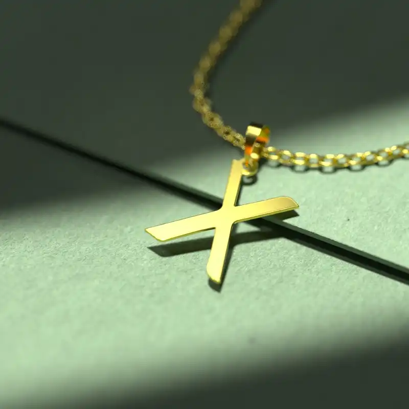 گردنبند طلا 18 عیار زنانه مدوپد مدل حرف X کد H3-1-1258