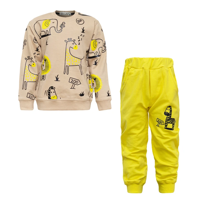 ست سویشرت و شلوار راحتی پسرانه مدل zoo