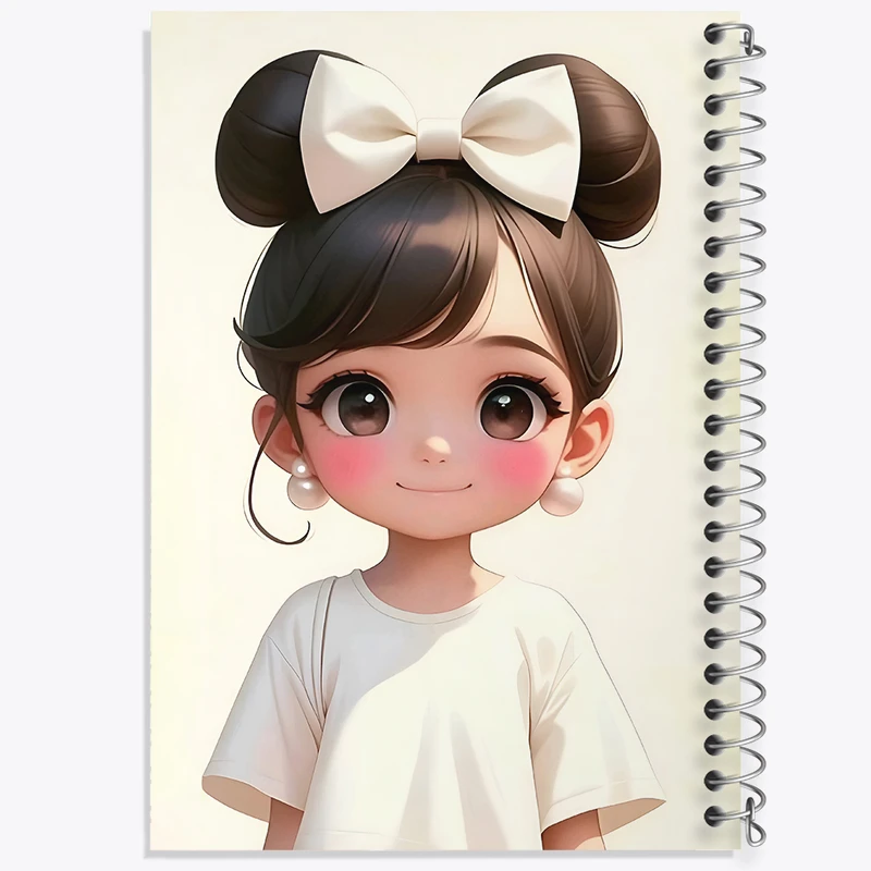 دفتر مشق 50 برگ خندالو طرح دخترانه کیوت کد N4524