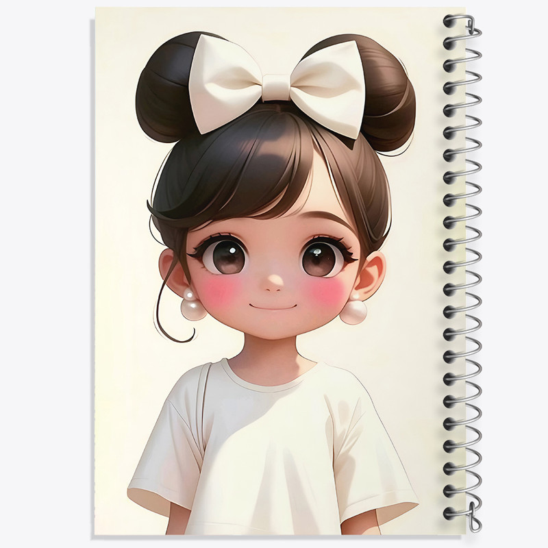 دفتر مشق 100 برگ خندالو طرح دخترانه کیوت کد N4524