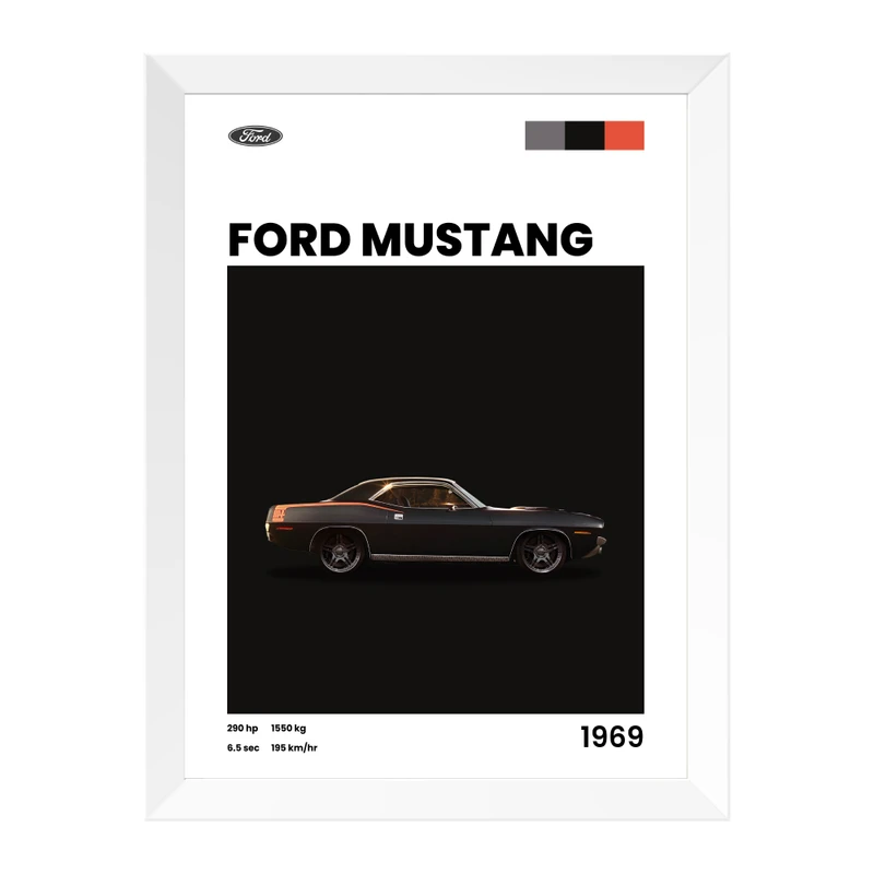 تابلو مدل دکوراتیو طرح ماشین موستانگ کد 1093