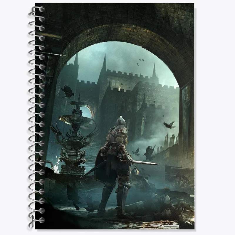 دفتر زبان 50 برگ خندالو مدل دو خط طرح بازی ارواح شیطانی Demon's Souls کد 28670