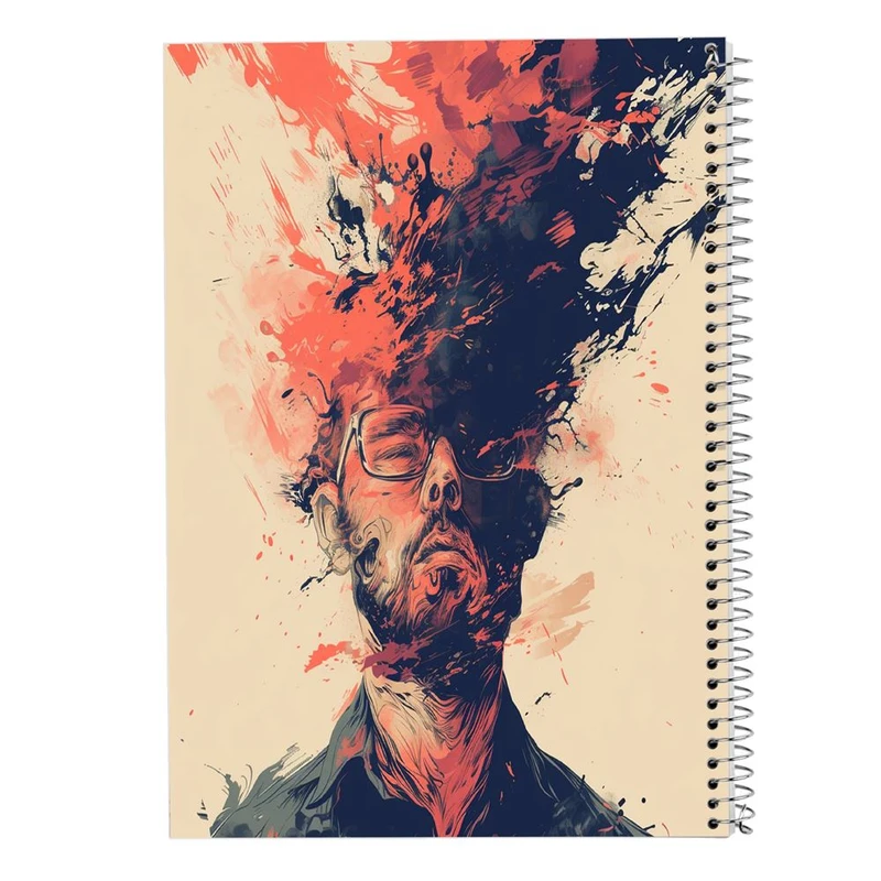 دفتر ژورنال نویسی 50 برگ مدوپد مدل نقطه ای طرح نقاشی آدم کد DF15660