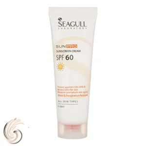 کرم ضدآفتاب بی‌رنگ سی گل SPF60 مدل SUNPRO مناسب انواع پوست، حجم 50 میلی‌لیتر