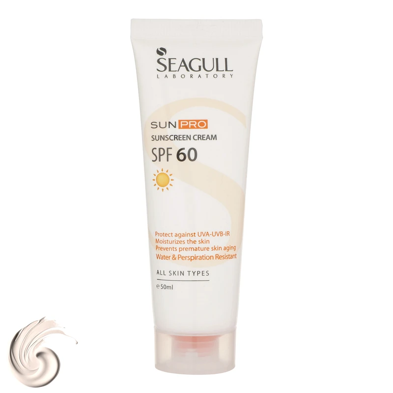 کرم ضدآفتاب بی‌رنگ سی گل SPF60 مدل SUNPRO مناسب انواع پوست، حجم 50 میلی‌لیتر