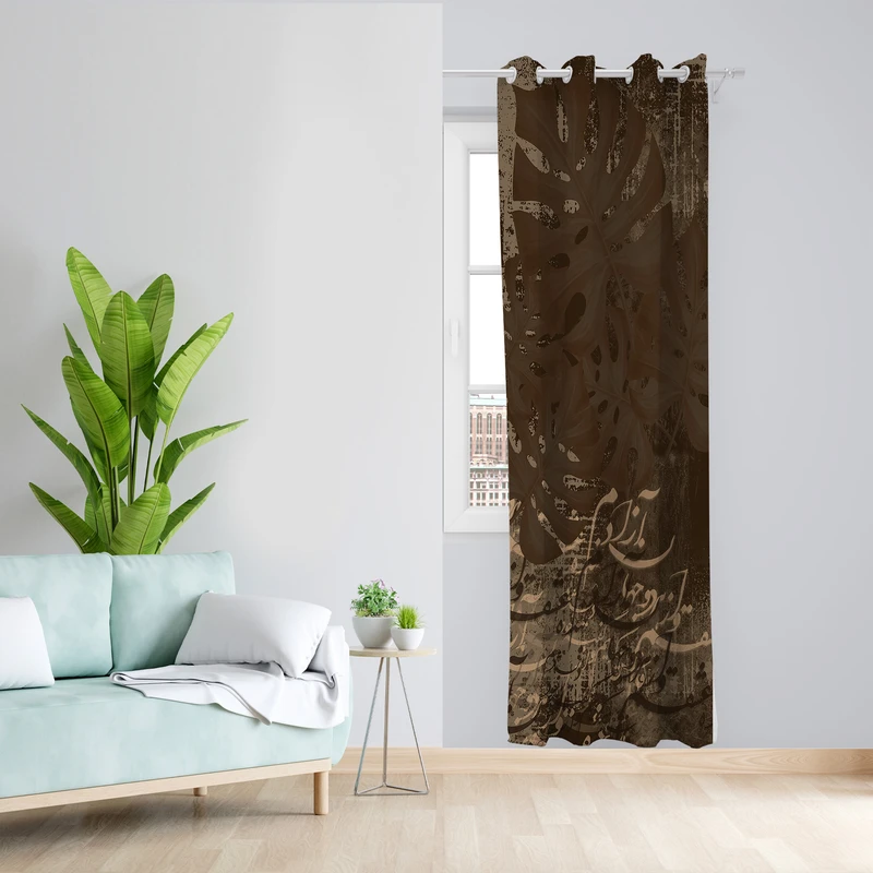 پرده طرح شعر مدل مخمل پانچی کد 4881 z سایز 140x200 سانتی متر