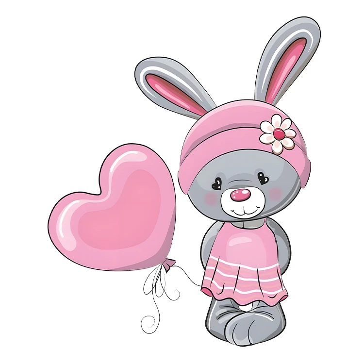 استیکر پارچه و لباس پاد آفرین مدل کارتونی کیوت خرگوش بامزه کد S5594