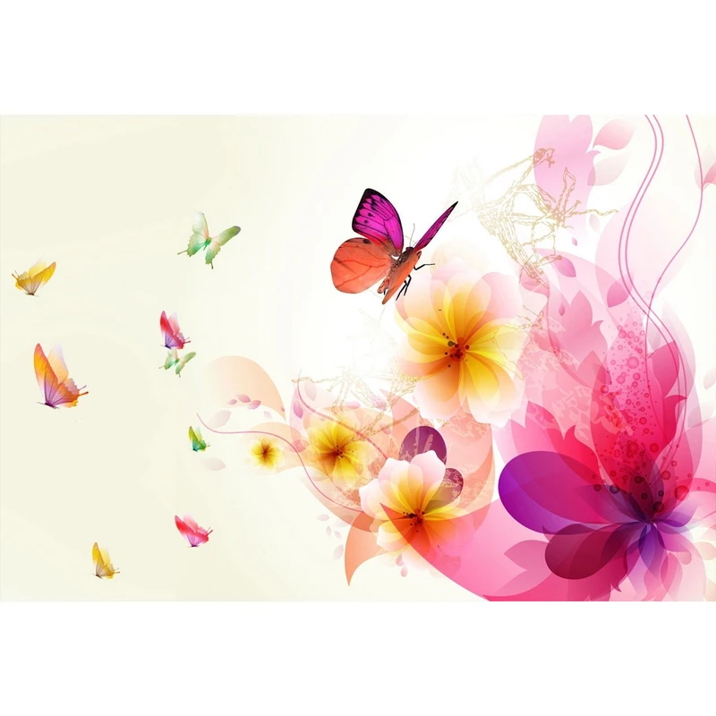 تابلو شاسی طرح نقاشی گل و پروانه مدل T1209