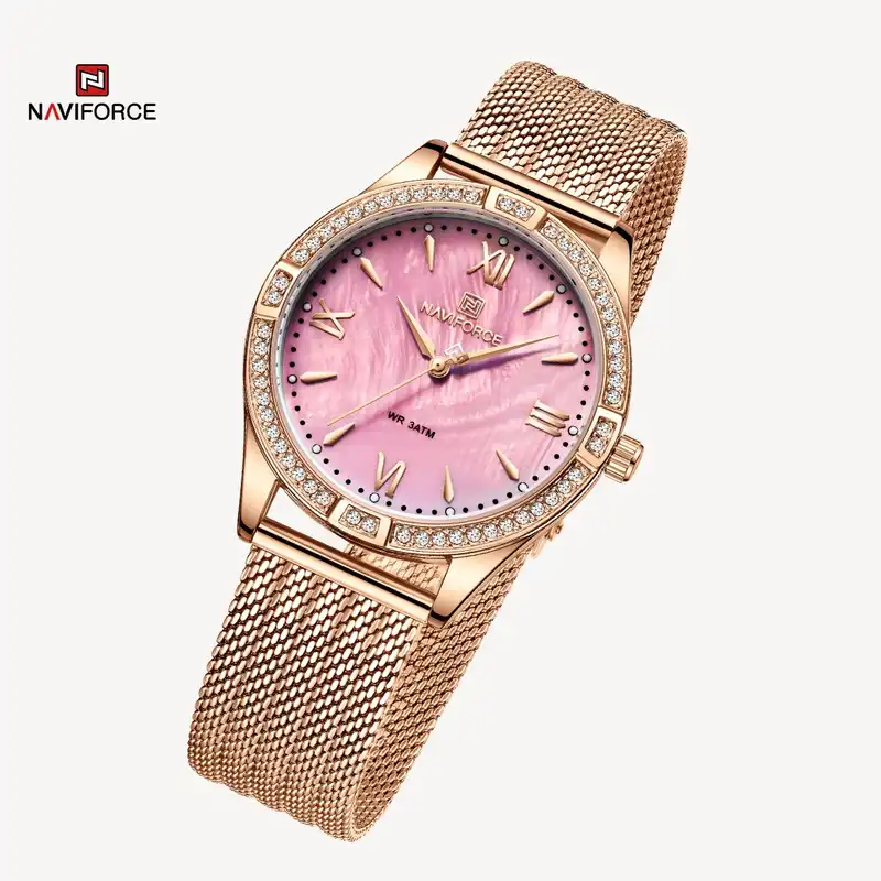 ساعت مچی عقربه ای زنانه نیوی فورس مدل NF5028نگین