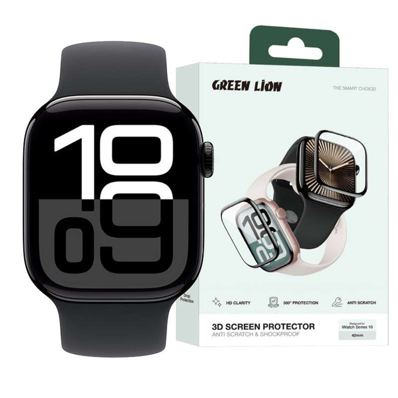 محافظ صفحه نمایش گرین لاین مدل 3D Screen Protector مناسب برای اپل واچ سری 10 سایز 46 میلی متری