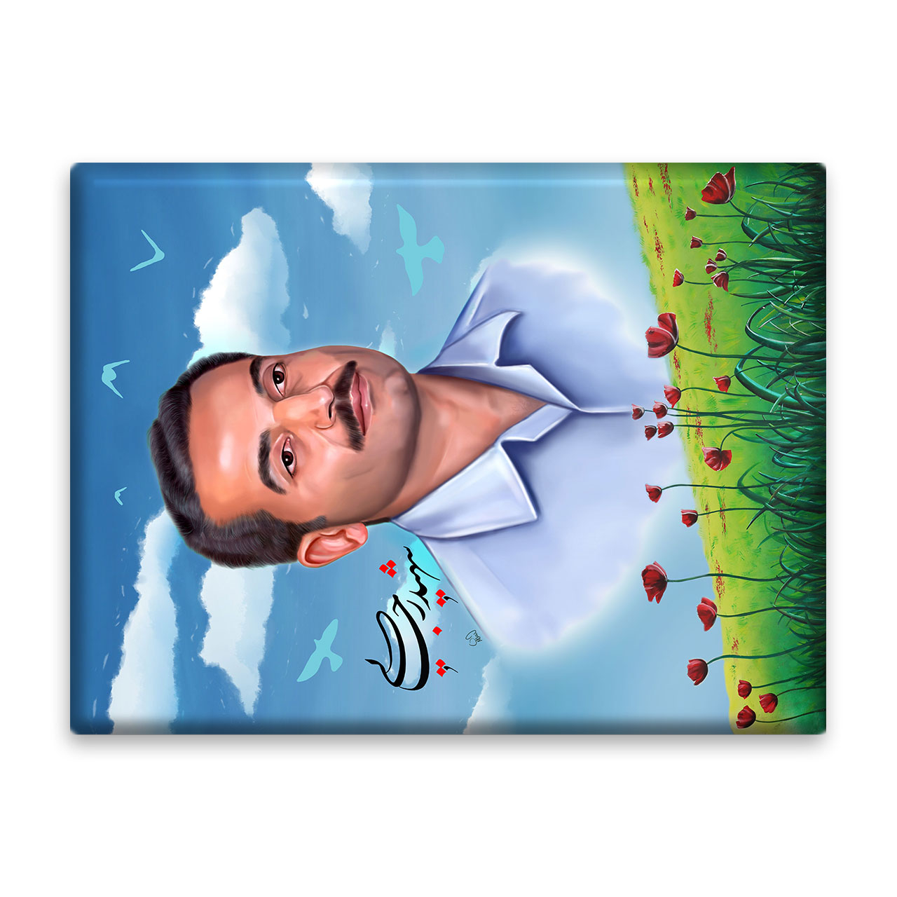 کاشی اطلس آبی طرح شهید رجایی مدل T5342