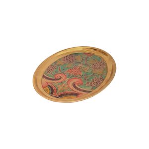 سینی برنجی مدل گل و بوته VT-013