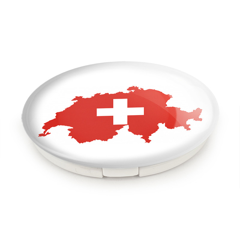 آینه جیبی خندالو طرح پرچم سوئیس مدل تاشو کد 20418