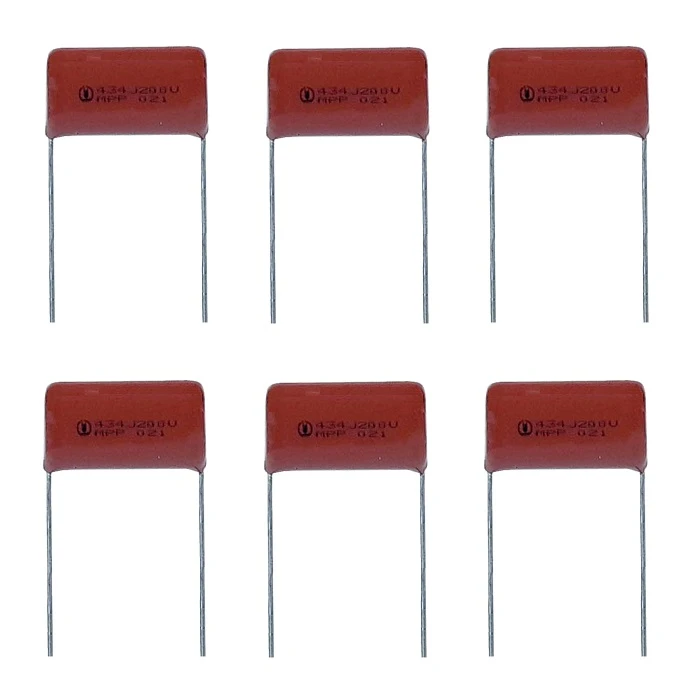 خازن 430 نانو فاراد 200 ولت مدل TPC-434200 بسته 6 عددی 