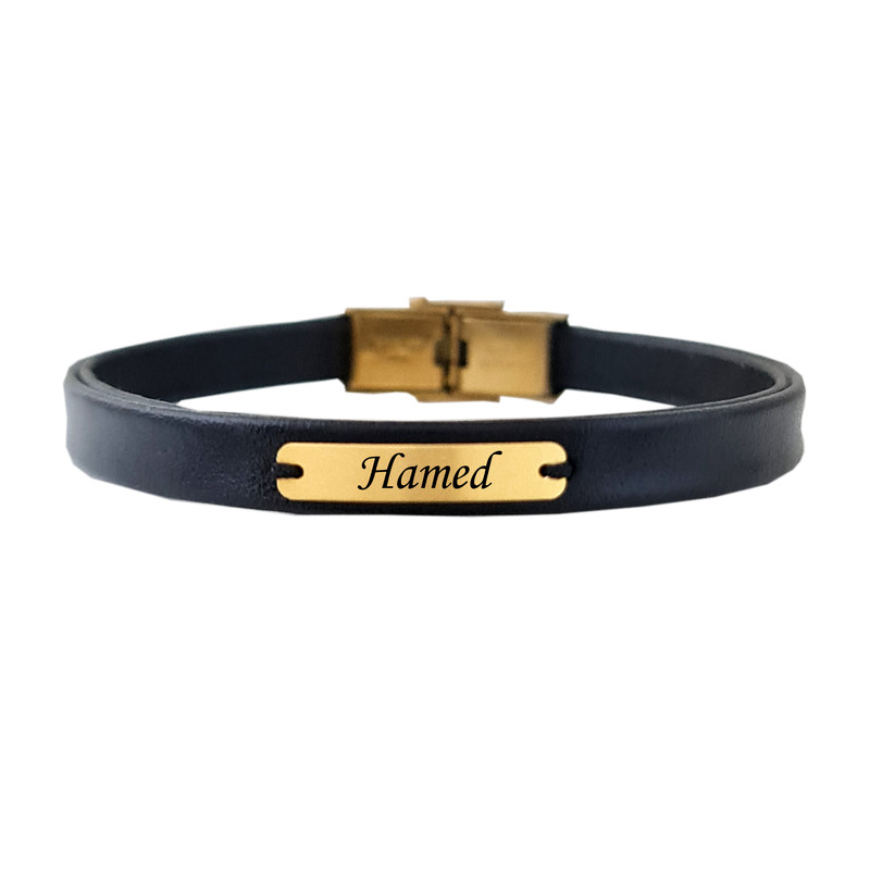 دستبند طلا 18 عیار مردانه لیردا مدل اسم حامد