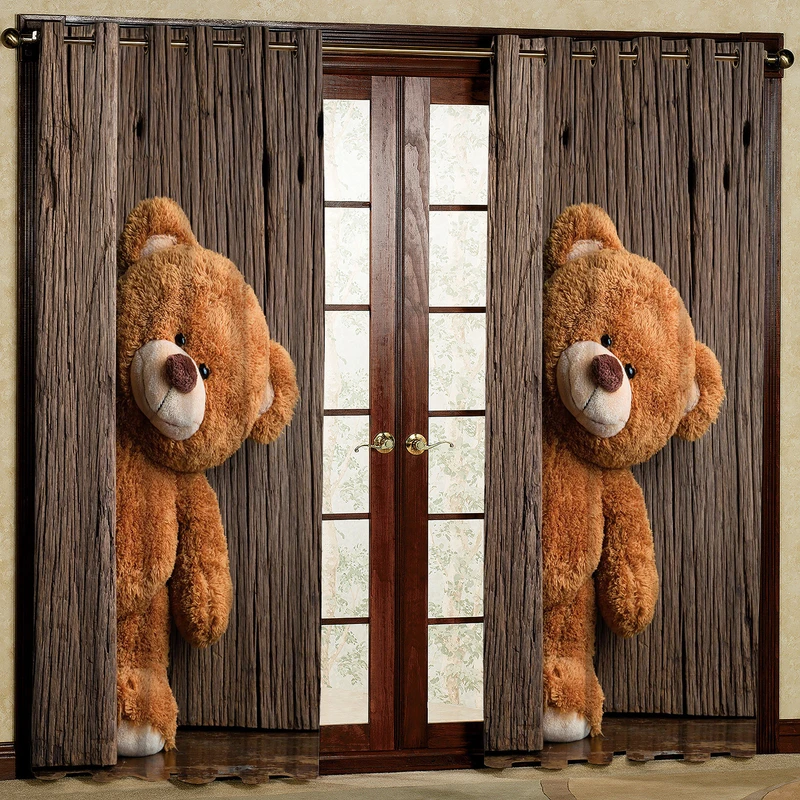 پرده مدل خرس هازان پانچی کد 1331 سایز 140x200 سانتی متر