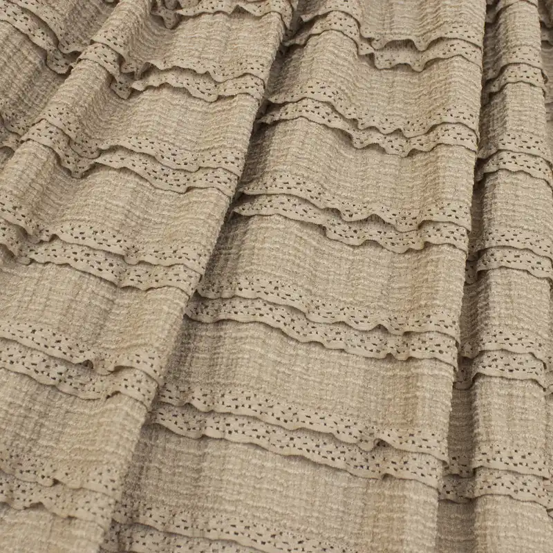 دامن چین‌دار زنانه مدل طبقه ای کد 2 رنگ کرم