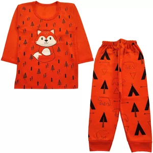 ست تی شرت و شلوار بچگانه مدل روباه کد 3910 رنگ نارنجی