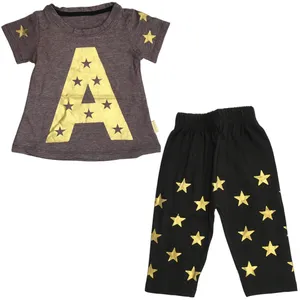 ست تی شرت و شلوارک دخترانه مدل L043