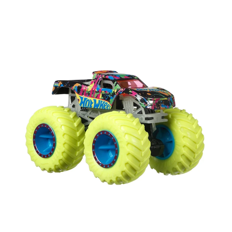 ماشین بازی هات ویلز مدل Monster Trucks Glow In The Dark PODIUM CRASHER کد HCB50 - HCB51
