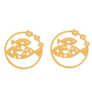 گوشواره طلا 18 عیار زنانه باراد زر مدل ماهی BZ12