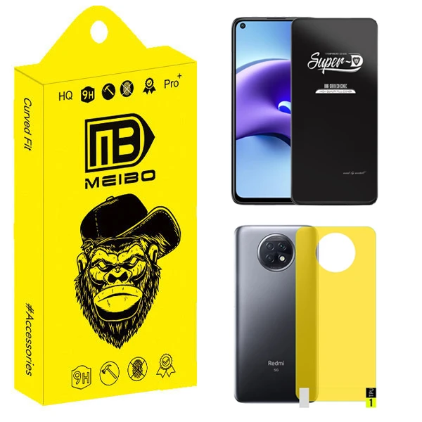 محافظ صفحه نمایش میبو مدل Transparent SuperD مناسب برای گوشی موبایل شیائومی Redmi Note 9T / Note 9 5G به همراه محافظ پشت گوشی