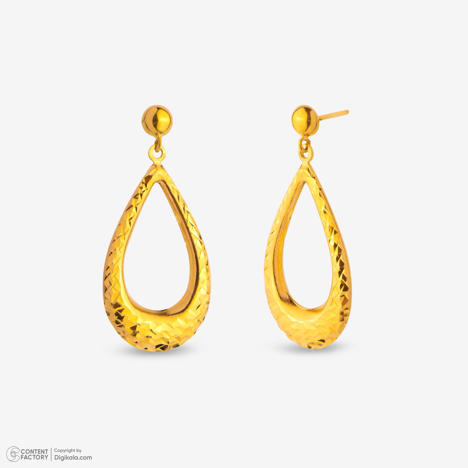 گوشواره میخی طلا 18 عیار زنانه گلدم مدل E247013 -  - 2