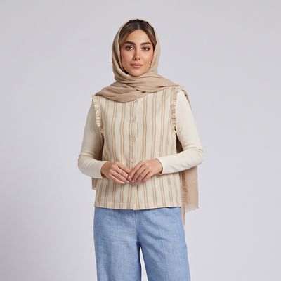 جلیقه رسمی زنانه نخی راه‌راه ایکس ساید مدل S610985Z8